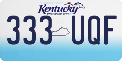 KY license plate 333UQF