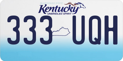 KY license plate 333UQH