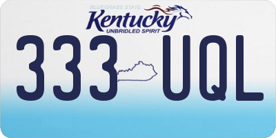 KY license plate 333UQL