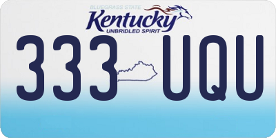 KY license plate 333UQU