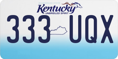 KY license plate 333UQX