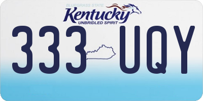 KY license plate 333UQY