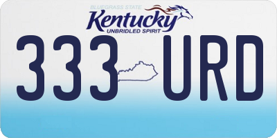 KY license plate 333URD