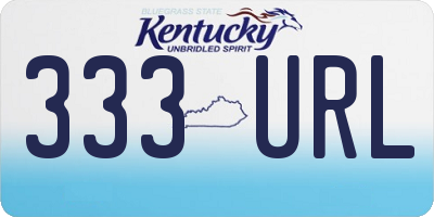 KY license plate 333URL
