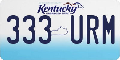 KY license plate 333URM