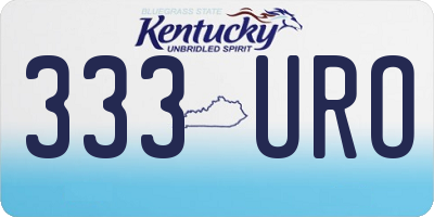 KY license plate 333URO