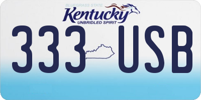 KY license plate 333USB