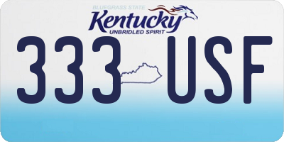 KY license plate 333USF