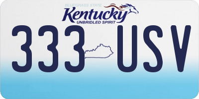 KY license plate 333USV