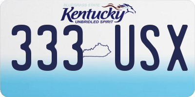 KY license plate 333USX
