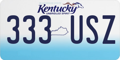 KY license plate 333USZ