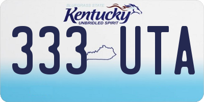 KY license plate 333UTA