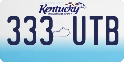 KY license plate 333UTB