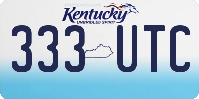 KY license plate 333UTC