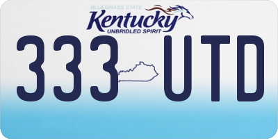 KY license plate 333UTD