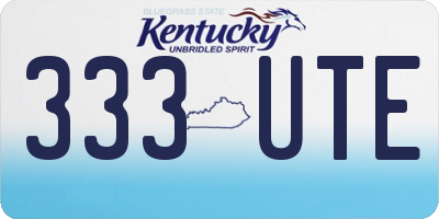 KY license plate 333UTE