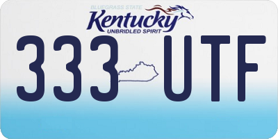 KY license plate 333UTF
