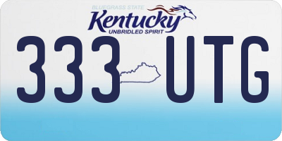 KY license plate 333UTG