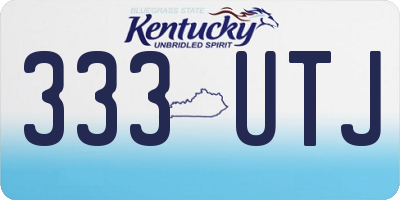 KY license plate 333UTJ
