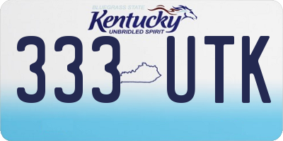 KY license plate 333UTK