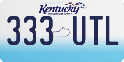 KY license plate 333UTL