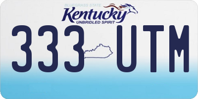 KY license plate 333UTM