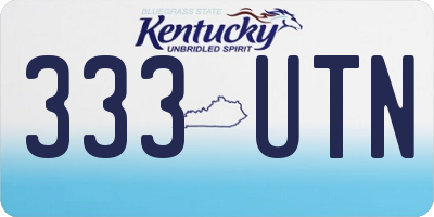 KY license plate 333UTN
