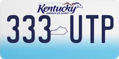 KY license plate 333UTP