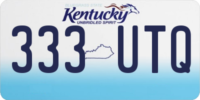 KY license plate 333UTQ