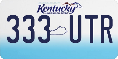 KY license plate 333UTR