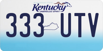 KY license plate 333UTV