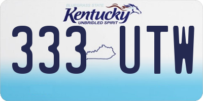 KY license plate 333UTW