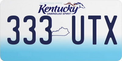 KY license plate 333UTX