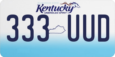 KY license plate 333UUD