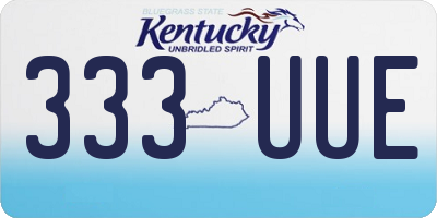 KY license plate 333UUE