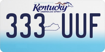 KY license plate 333UUF