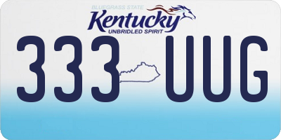 KY license plate 333UUG