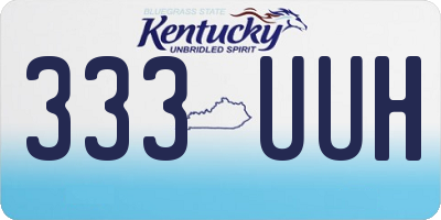 KY license plate 333UUH