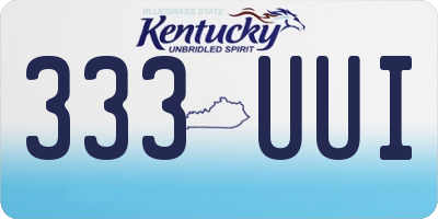 KY license plate 333UUI