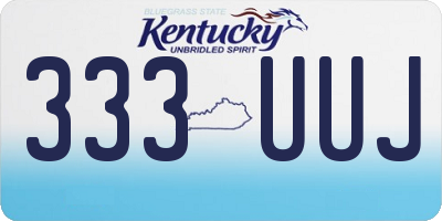 KY license plate 333UUJ