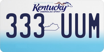 KY license plate 333UUM