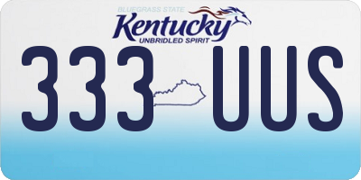 KY license plate 333UUS