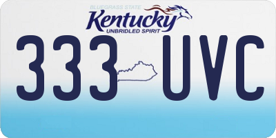KY license plate 333UVC