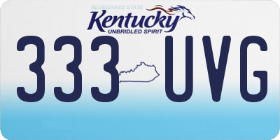 KY license plate 333UVG