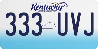 KY license plate 333UVJ
