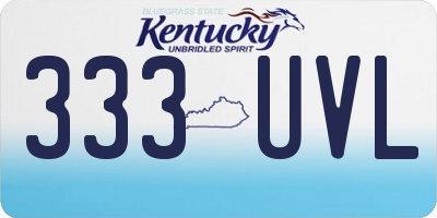 KY license plate 333UVL