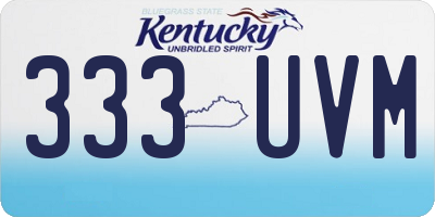 KY license plate 333UVM