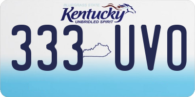 KY license plate 333UVO