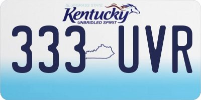 KY license plate 333UVR