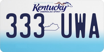 KY license plate 333UWA